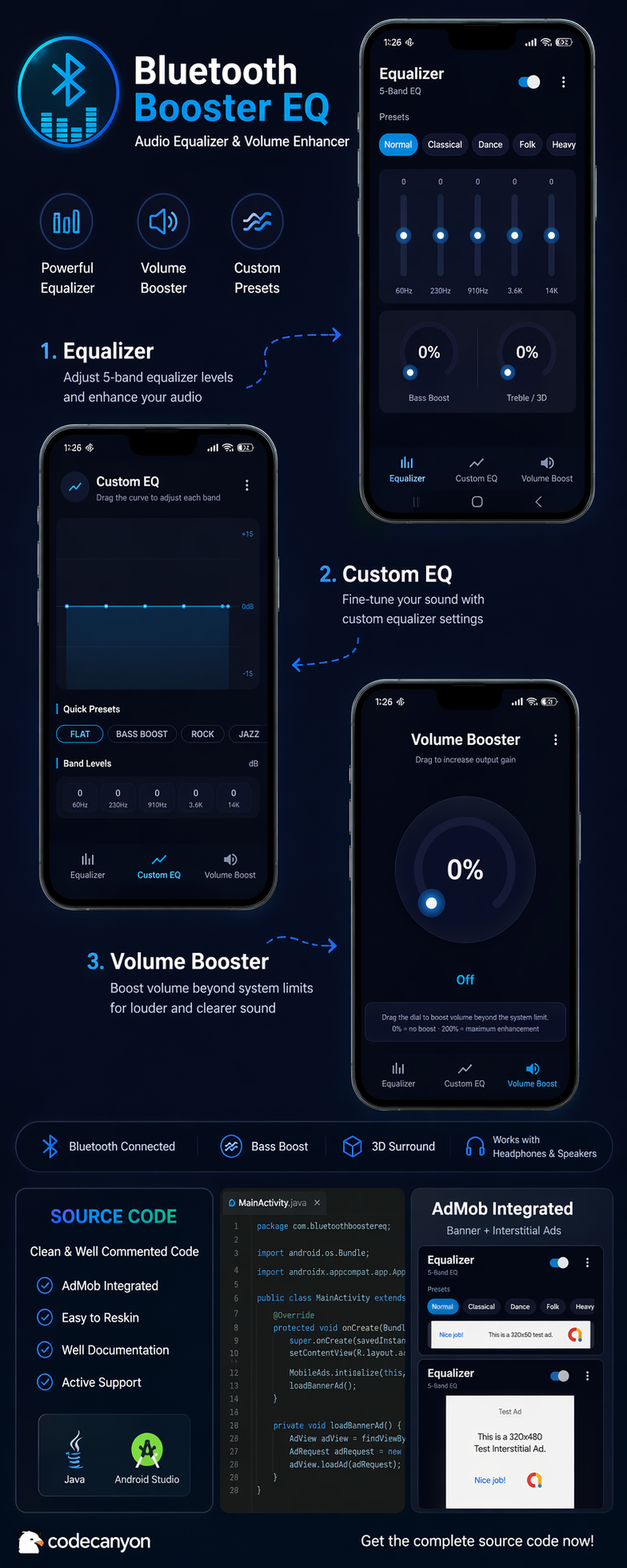 Bluetooth Booster EQ - Audio Equalizer & Volume Enhancer App + AdMob