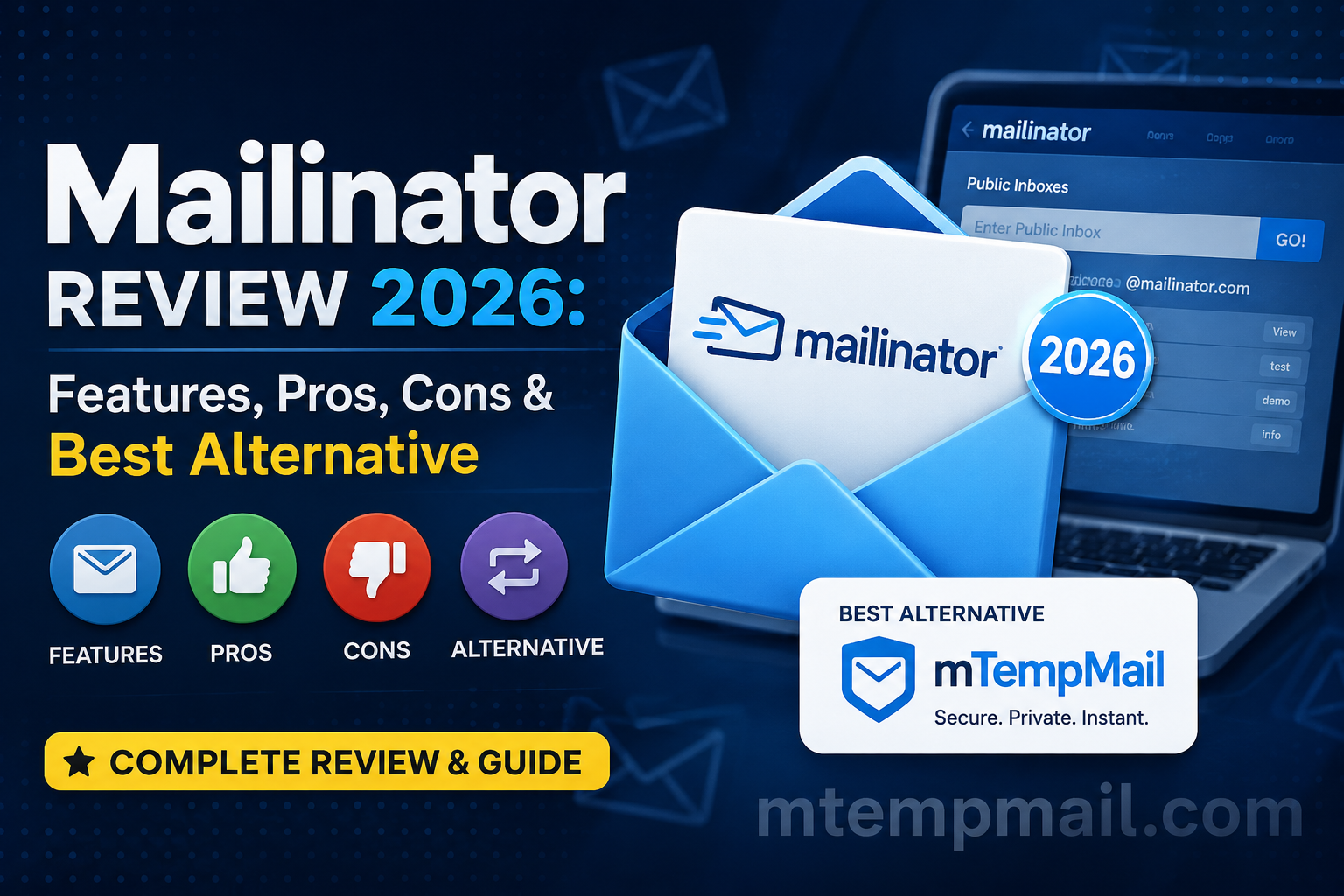 Mailinator Review 2026: Features, Pros, Cons & Best Alternative