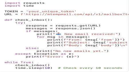How to Set Up a Bot to Monitor Temp Mail Inboxes Using MTEMPMAIL